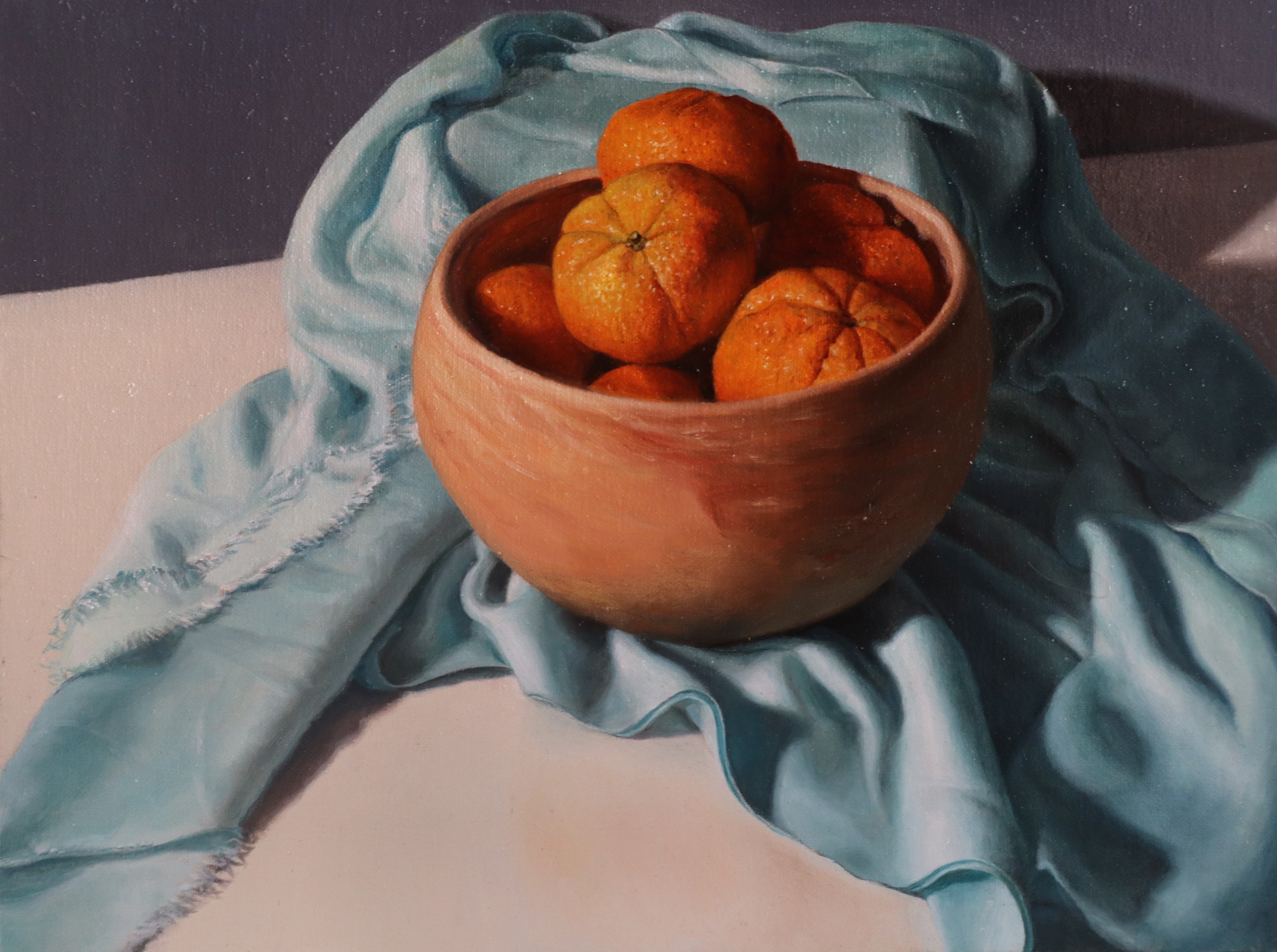 Oranges in a Terracotta Bowl
